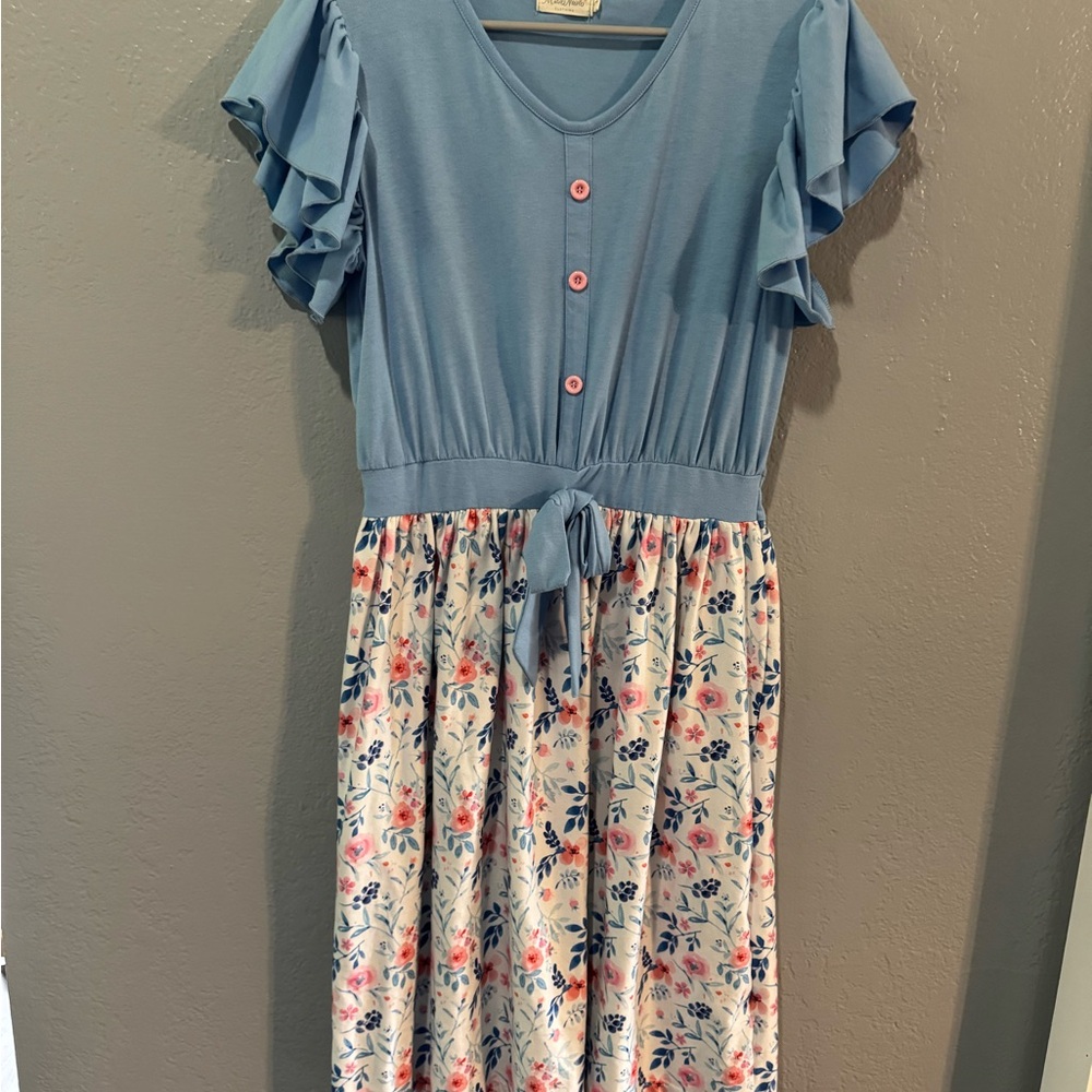 Floral Blue Dress